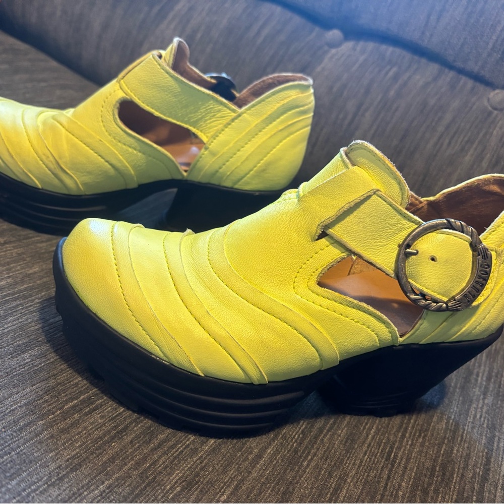 John Fluevog Neon Yellow bossa nova Women's Shoes
